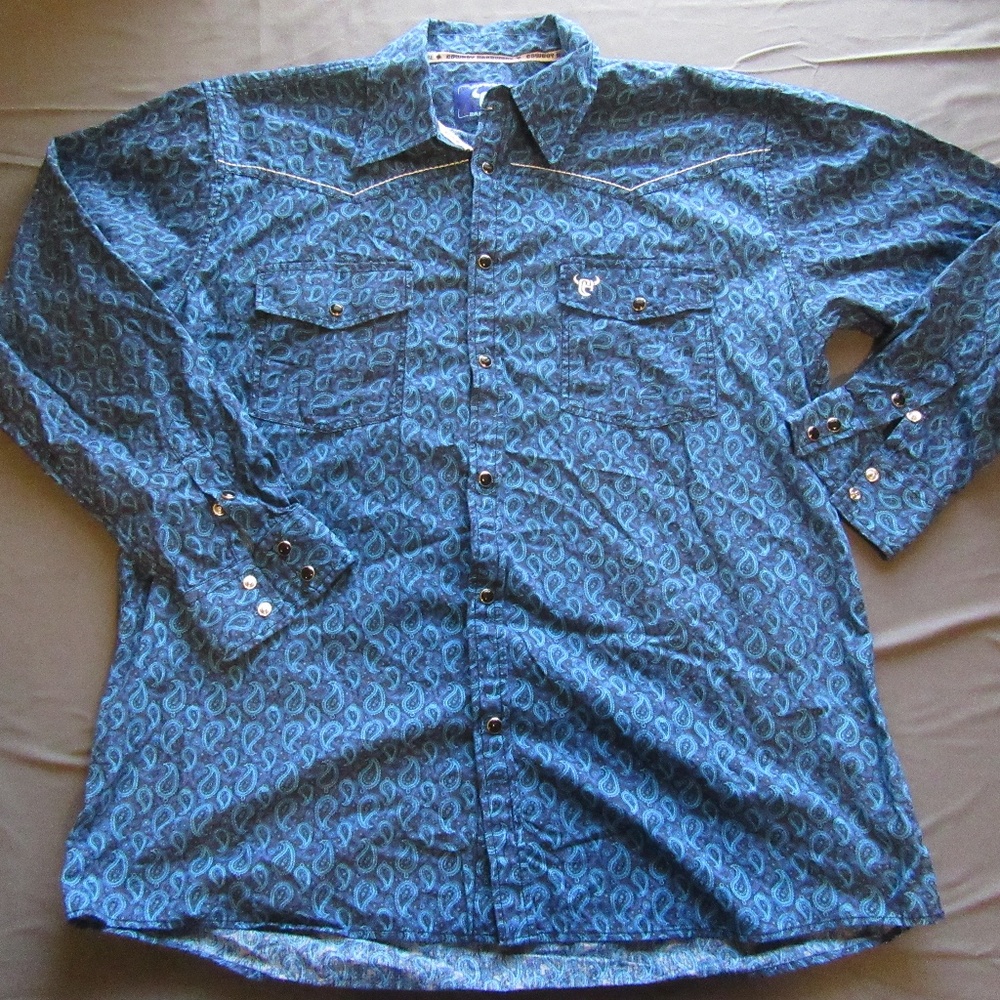 Cowboy Hardware Western Paisley Pearl Snap Shirt